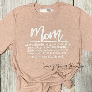 Rockstar Mom Boutique Graphic Tee - Heathered Mauve - Size S - NWT